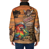 Personalized Drunken Pirate Parrot Padded Jacket Tropical Vibe