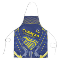 Curacao Football Apron Blue Wave Geometric Caribbean Sports Motif