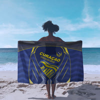 Curacao Football Sarong Blue Wave Geometric Caribbean Sports Motif