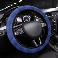 Curacao Football Steering Wheel Cover Blue Wave Geometric Caribbean Sports Motif