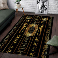 Egypt Cartouche Area Rug Gold Pharaoh Hieroglyphics Patterns