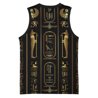 Egypt Cartouche Basketball Jersey Gold Pharaoh Hieroglyphics Patterns