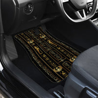 Egypt Cartouche Car Mats Gold Pharaoh Hieroglyphics Patterns