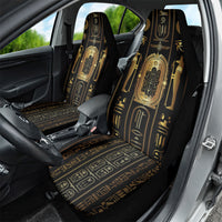 Egypt Cartouche Car Seat Cover Gold Pharaoh Hieroglyphics Patterns