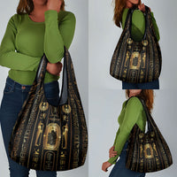 Egypt Cartouche Grocery Bag Gold Pharaoh Hieroglyphics Patterns