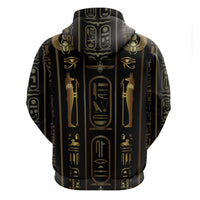 Egypt Cartouche Hoodie Gold Pharaoh Hieroglyphics Patterns