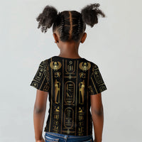 Egypt Cartouche Kid T shirt Gold Pharaoh Hieroglyphics Patterns