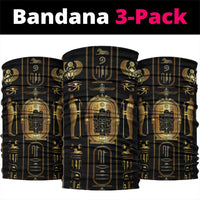 Egypt Cartouche Neck Gaiter Gold Pharaoh Hieroglyphics Patterns