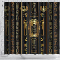 Egypt Cartouche Shower Curtain Gold Pharaoh Hieroglyphics Patterns