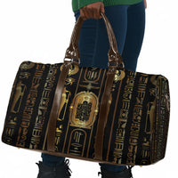 Egypt Cartouche Travel Bag Gold Pharaoh Hieroglyphics Patterns