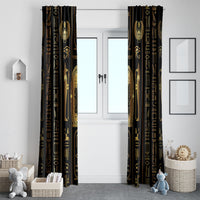 Egypt Cartouche Window Curtain Gold Pharaoh Hieroglyphics Patterns