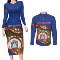 Personalized Sint Maarten Is In My DNA Couples Matching Long Sleeve Bodycon Dress and Long Sleeve Button Shirt - Wonder Print Shop