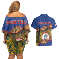 Personalized Sint Maarten Is In My DNA Couples Matching Off Shoulder Short Dress and Hawaiian Shirt - Wonder Print Shop