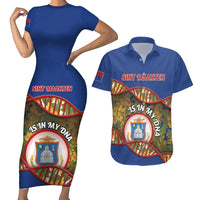 Personalized Sint Maarten Is In My DNA Couples Matching Short Sleeve Bodycon Dress and Hawaiian Shirt - Wonder Print Shop