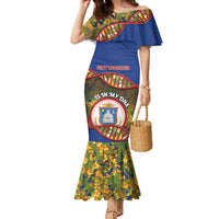 Personalized Sint Maarten Is In My DNA Family Matching Mermaid Dress and Hawaiian Shirt - Wonder Print Shop