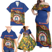 Personalized Sint Maarten Is In My DNA Family Matching Off Shoulder Maxi Dress and Hawaiian Shirt - Wonder Print Shop
