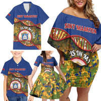 Personalized Sint Maarten Is In My DNA Family Matching Off Shoulder Short Dress and Hawaiian Shirt - Wonder Print Shop