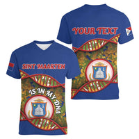 Personalized Sint Maarten Is In My DNA Women V-Neck T-Shirt - Wonder Print Shop
