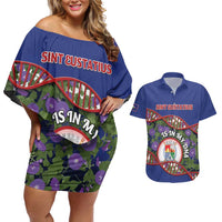Personalized Sint Eustatius Is In My DNA Couples Matching Off Shoulder Short Dress and Hawaiian Shirt - Wonder Print Shop