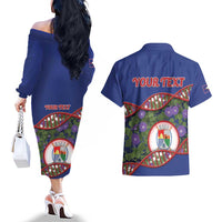 Personalized Sint Eustatius Is In My DNA Couples Matching Off The Shoulder Long Sleeve Dress and Hawaiian Shirt - Wonder Print Shop