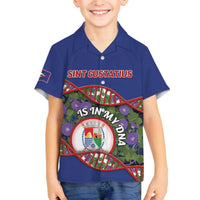 Personalized Sint Eustatius Is In My DNA Family Matching Off The Shoulder Long Sleeve Dress and Hawaiian Shirt - Wonder Print Shop