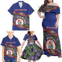 Personalized Sint Eustatius Is In My DNA Family Matching Off Shoulder Maxi Dress and Hawaiian Shirt - Wonder Print Shop