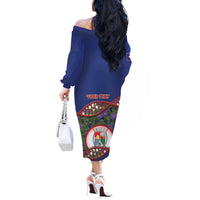 Personalized Sint Eustatius Is In My DNA Off The Shoulder Long Sleeve Dress - Wonder Print Shop