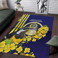 United States Virgin Islands Area Rug Bananaquit Bird With Yellow Sage Flowers - Wonder Print Shop