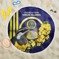 United States Virgin Islands Beach Blanket Bananaquit Bird With Yellow Sage Flowers - Wonder Print Shop
