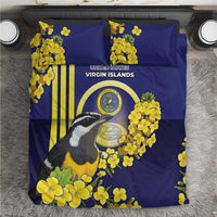 United States Virgin Islands Bedding Set Bananaquit Bird With Yellow Sage Flowers - Wonder Print Shop