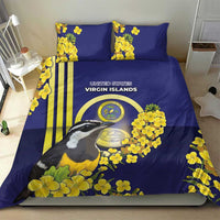 United States Virgin Islands Bedding Set Bananaquit Bird With Yellow Sage Flowers - Wonder Print Shop