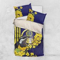 United States Virgin Islands Bedding Set Bananaquit Bird With Yellow Sage Flowers - Wonder Print Shop