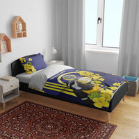 United States Virgin Islands Bedding Set Bananaquit Bird With Yellow Sage Flowers - Wonder Print Shop