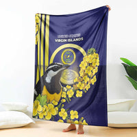United States Virgin Islands Blanket Bananaquit Bird With Yellow Sage Flowers - Wonder Print Shop