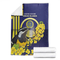 United States Virgin Islands Blanket Bananaquit Bird With Yellow Sage Flowers - Wonder Print Shop