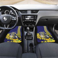 United States Virgin Islands Car Mats Bananaquit Bird With Yellow Sage Flowers - Wonder Print Shop