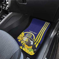 United States Virgin Islands Car Mats Bananaquit Bird With Yellow Sage Flowers - Wonder Print Shop