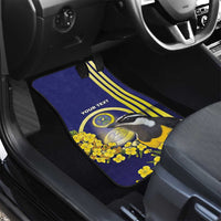 United States Virgin Islands Car Mats Bananaquit Bird With Yellow Sage Flowers - Wonder Print Shop