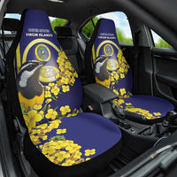United States Virgin Islands Car Seat Cover Bananaquit Bird With Yellow Sage Flowers - Wonder Print Shop