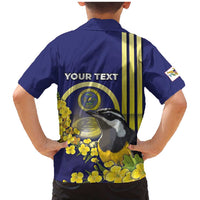 Personalized United States Virgin Islands Family Matching Mermaid Dress and Hawaiian Shirt Bananaquit Bird With Yellow Sage Flowers - Wonder Print Shop