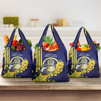 United States Virgin Islands Grocery Bag Bananaquit Bird With Yellow Sage Flowers - Wonder Print Shop