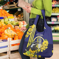 United States Virgin Islands Grocery Bag Bananaquit Bird With Yellow Sage Flowers - Wonder Print Shop