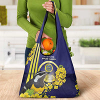 United States Virgin Islands Grocery Bag Bananaquit Bird With Yellow Sage Flowers - Wonder Print Shop