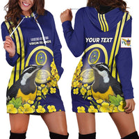 Personalized United States Virgin Islands Hoodie Dress Bananaquit Bird With Yellow Sage Flowers - Wonder Print Shop