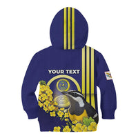 Personalized United States Virgin Islands Kid Hoodie Bananaquit Bird With Yellow Sage Flowers - Wonder Print Shop
