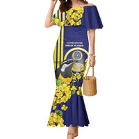 Personalized United States Virgin Islands Mermaid Dress Bananaquit Bird With Yellow Sage Flowers - Wonder Print Shop