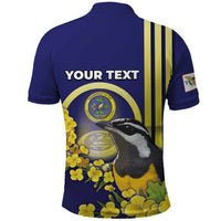 Personalized United States Virgin Islands Polo Shirt Bananaquit Bird With Yellow Sage Flowers - Wonder Print Shop