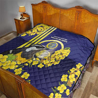 United States Virgin Islands Quilt Bananaquit Bird With Yellow Sage Flowers - Wonder Print Shop