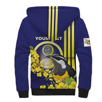 Personalized United States Virgin Islands Sherpa Hoodie Bananaquit Bird With Yellow Sage Flowers - Wonder Print Shop