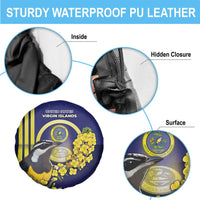 United States Virgin Islands Spare Tire Cover Bananaquit Bird With Yellow Sage Flowers - Wonder Print Shop